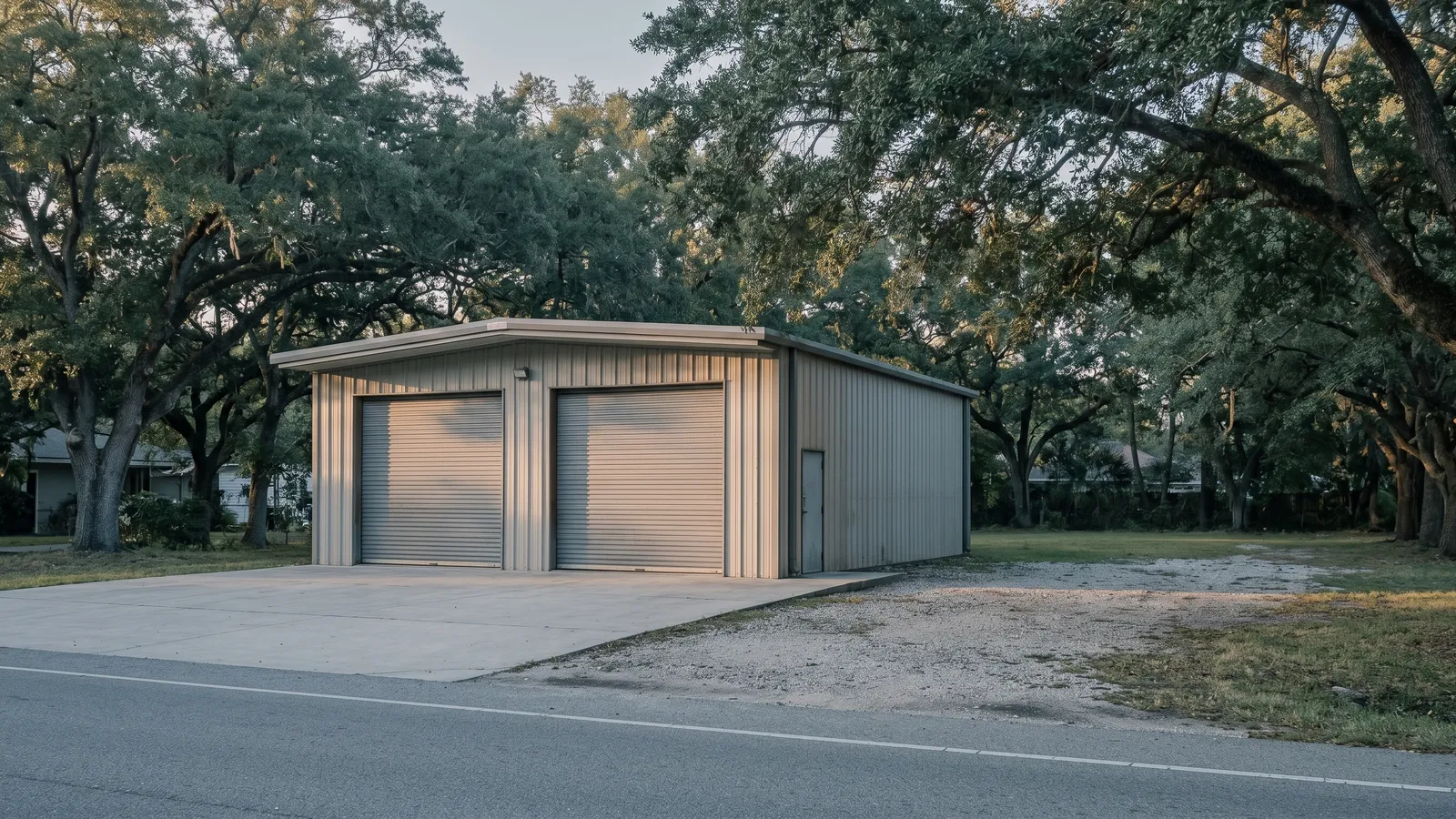 Light-industrial building near the US-190 corridor in Mandeville, Louisiana